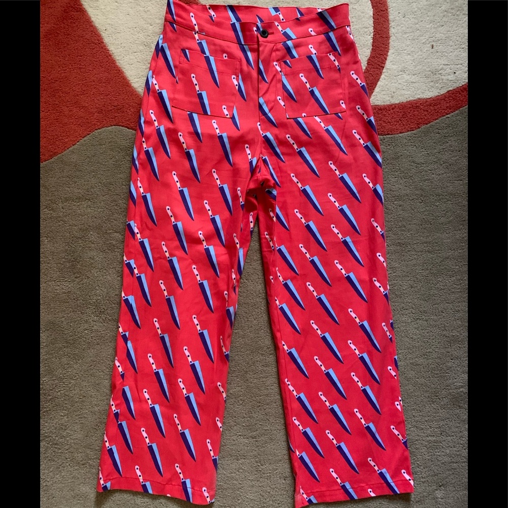 Nooworks knives casual bell pants size large.